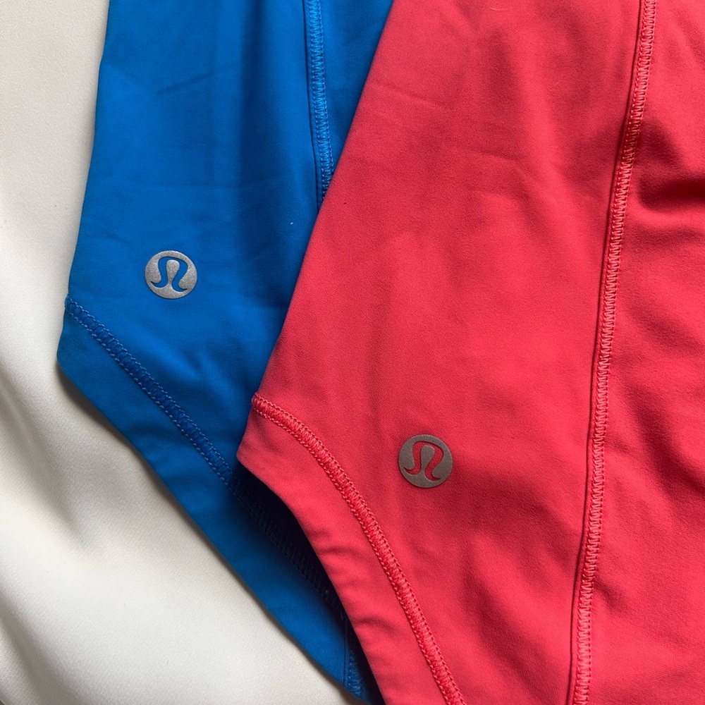 LULULEMON SCULPT TANK BUNDLE Red and Blue Athletic Tank Tops